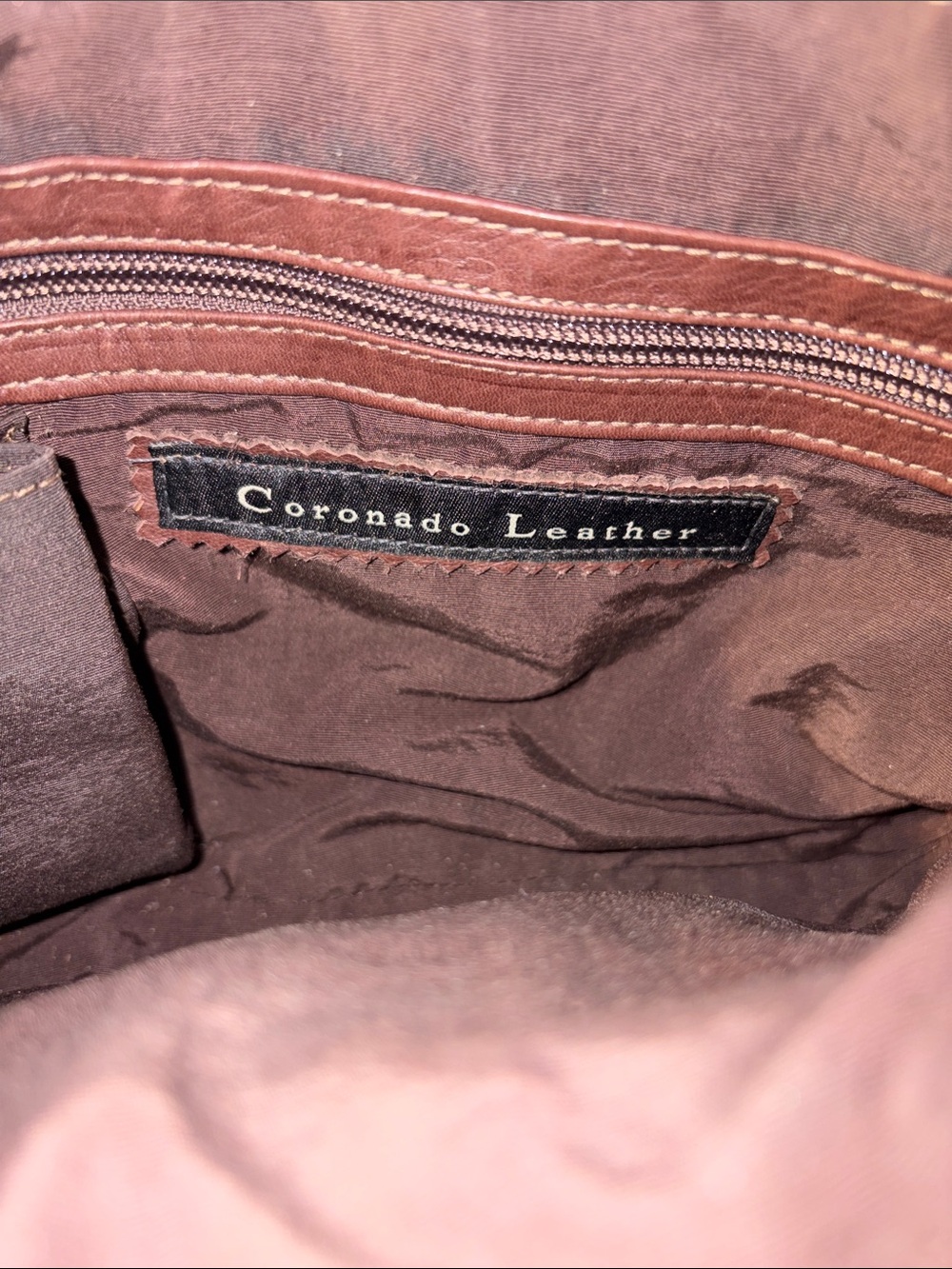 Coronado Leather Conceal Carry Shoulder Purse Brown Leather - Picture 2 of 11